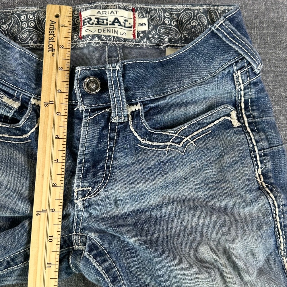 Ariat Jeans Womens 26S R.E.A.L. Denim Blue Bootcut Contrast Stitch Stretch - Picture 10 of 12